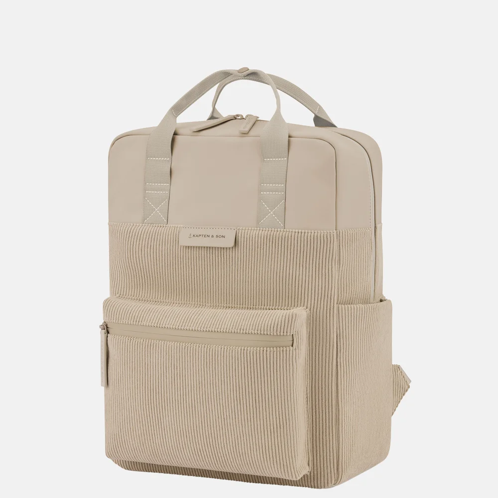 Kapten & Son Bergen Pro Corduroy rugzak 15 inch dusty sand